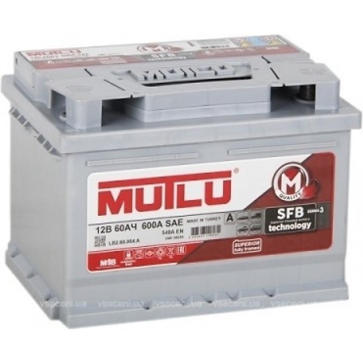 Mutlu SFB M3 (0) (Euro) пуск. ток 540, 6СТ-60 плюс справа гарантия 12 месяцев