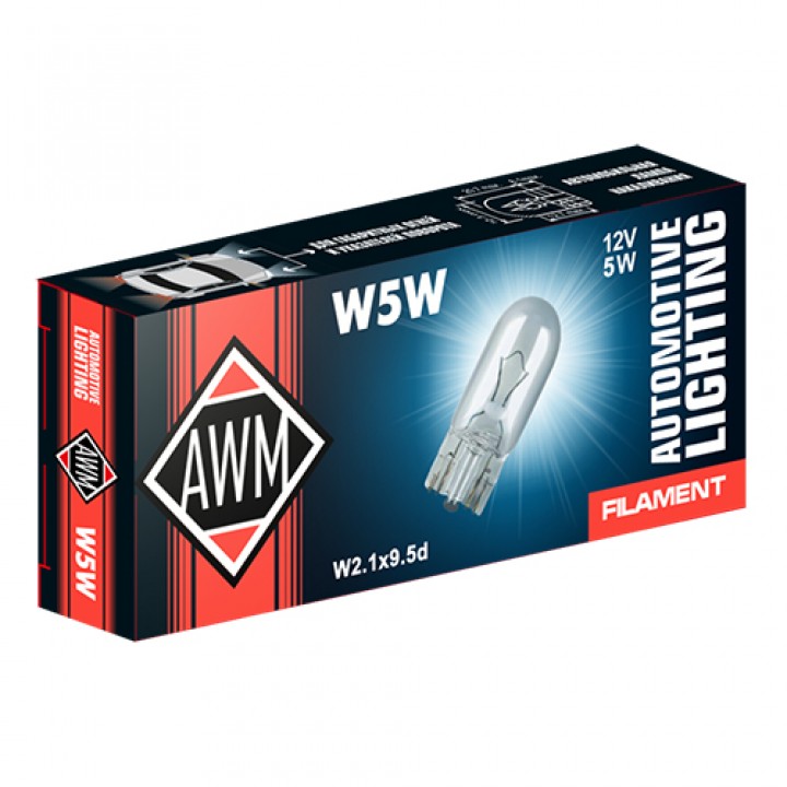 Лампа накаливания AWM W5W 12V 5W (W2.1x9,5d) 