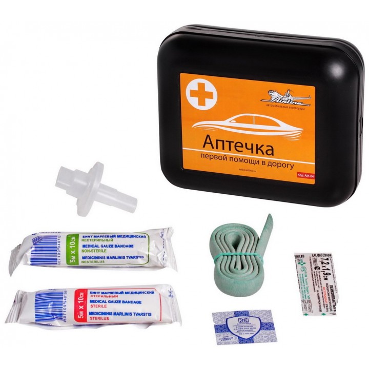 Аптечка автомобильная в пласт. футляре (АМ-04) AIRLINE