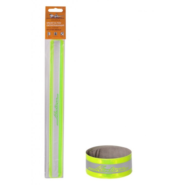 Браслет на руку, светоотраж. (3*30см) зеленый (ARW-B-05) AIRLINE