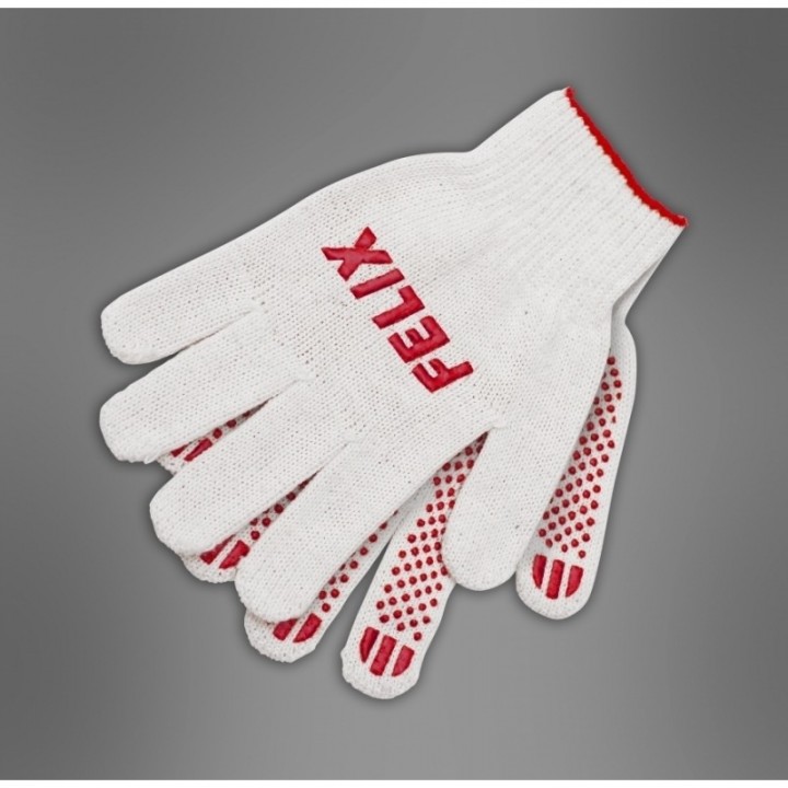 Перчатки хлопковые Felix с пвх покрытием (3шт. комплек) 