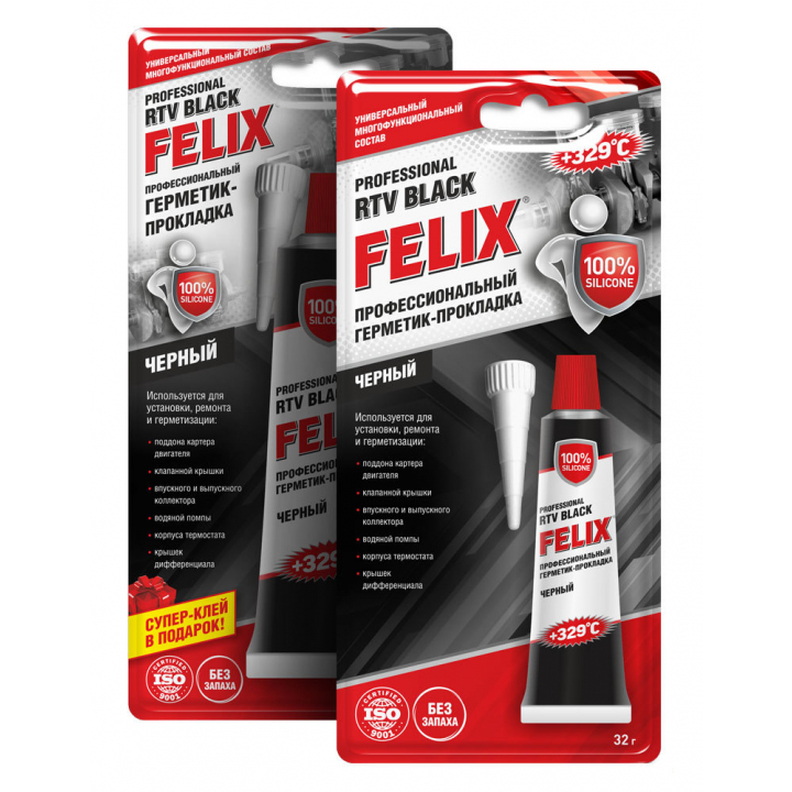 Герметик-прокладка профессиональный Felix (черный) 32г