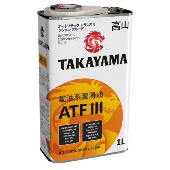 Масло трансмиссионное TAKAYAMA ATF III 1л 