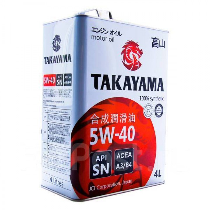 Takayama 605045 Масло моторное синтетическое "Motor Oil SN 5W-40", 4л