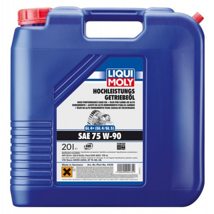 Масло трансмиссионное синтетическое Liqui Moly Hochleistungs-Getriebeoil GL4+ 75W-90 20л (4435)